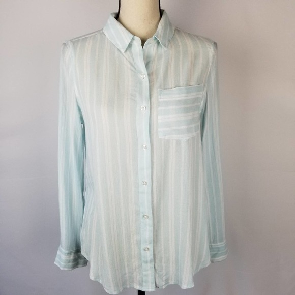 NWT Weekend Striped Button Down Shirt - Picture 1 of 4